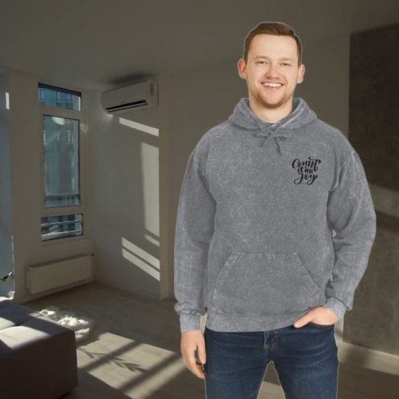 Mineral Wash Hoodie - Count It All Joy Bible Verse For Believers